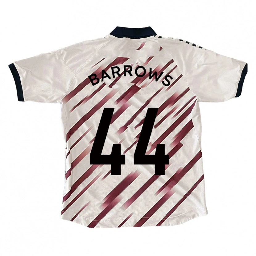 Danxen Uomo Maglia Ross Barrows #44 Bianco Rosso Kit Gara Away 2025/26 Maglietta