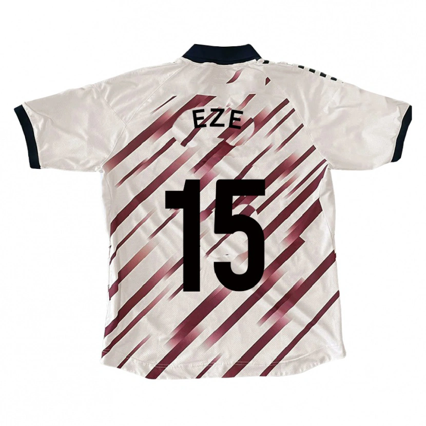 Danxen Uomo Maglia Dubem Eze #15 Bianco Rosso Kit Gara Away 2025/26 Maglietta