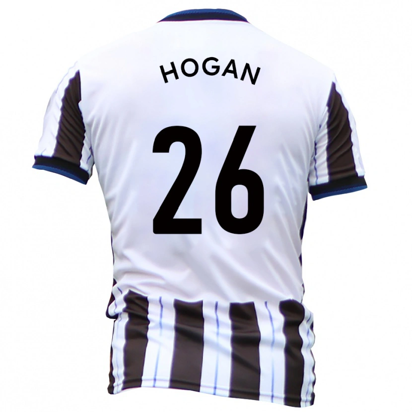 Danxen Uomo Maglia Liam Hogan #26 Bianco Nero Kit Gara Away 2025/26 Maglietta