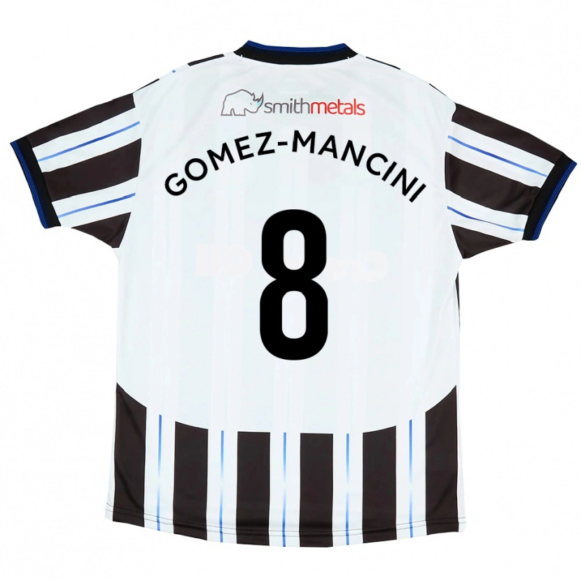 Danxen Uomo Maglia Anthony Gomez-Mancini #8 Bianco Nero Kit Gara Away 2025/26 Maglietta