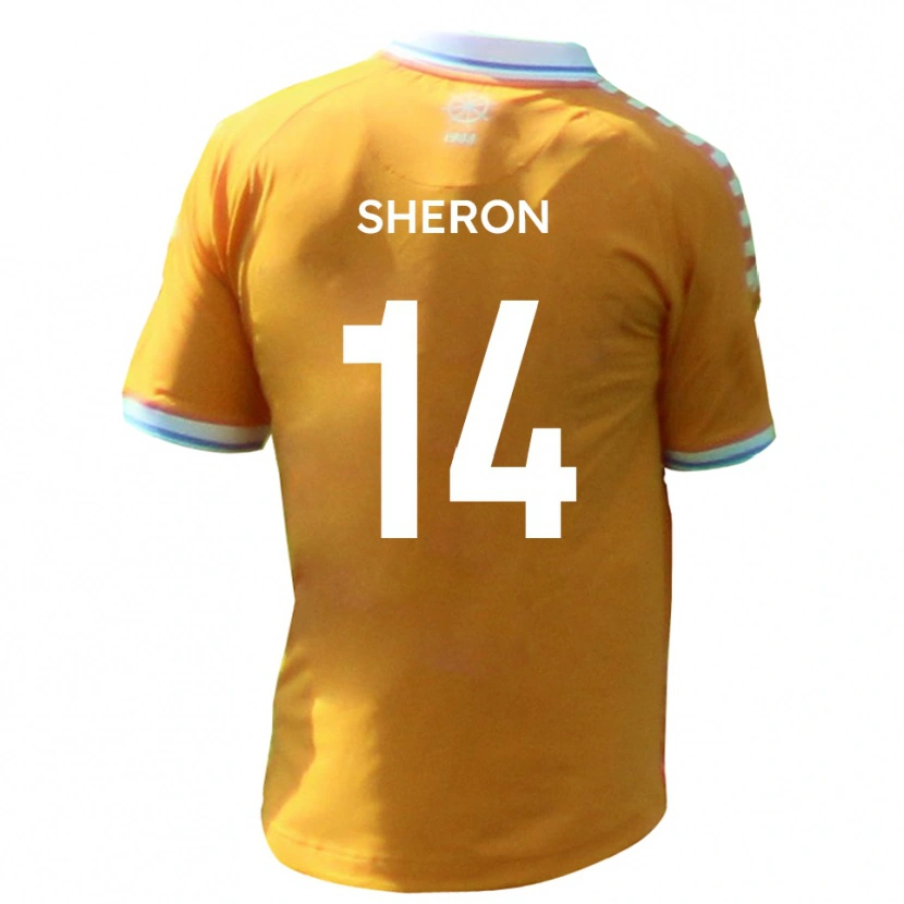 Danxen Uomo Maglia Nathan Sheron #14 Giallo Blu Kit Gara Away 2025/26 Maglietta