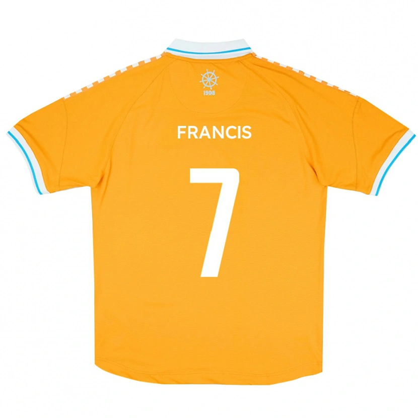 Danxen Uomo Maglia Jermaine Francis #7 Giallo Blu Kit Gara Away 2025/26 Maglietta