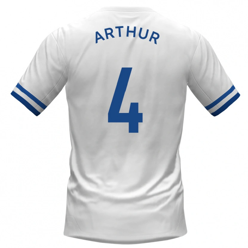 Danxen Uomo Maglia Festus Arthur #4 Bianco Blu Kit Gara Away 2025/26 Maglietta