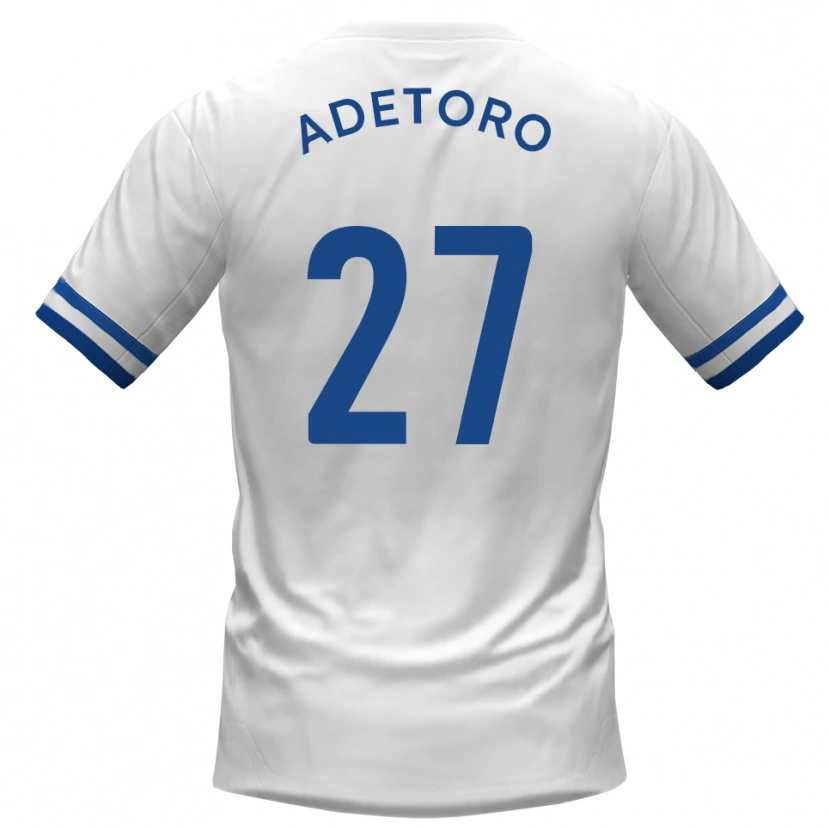 Danxen Uomo Maglia Adam Alimi-Adetoro #27 Bianco Blu Kit Gara Away 2025/26 Maglietta