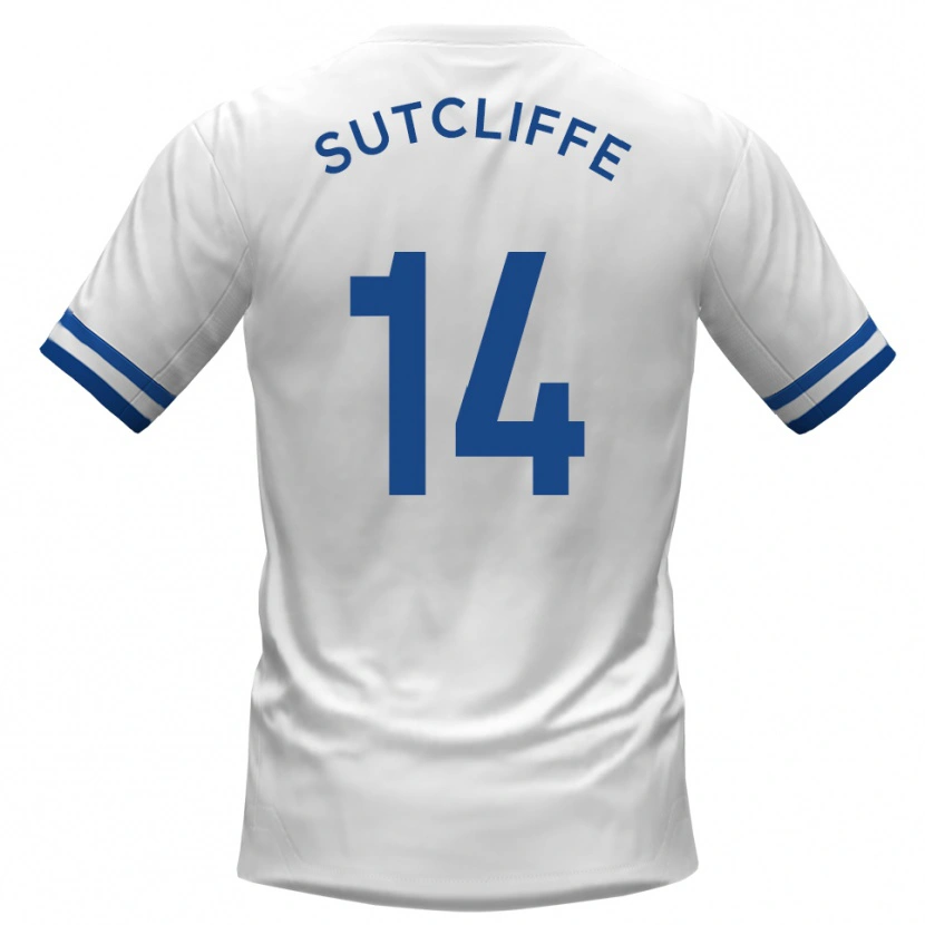 Danxen Uomo Maglia Harvey Sutcliffe #14 Bianco Blu Kit Gara Away 2025/26 Maglietta