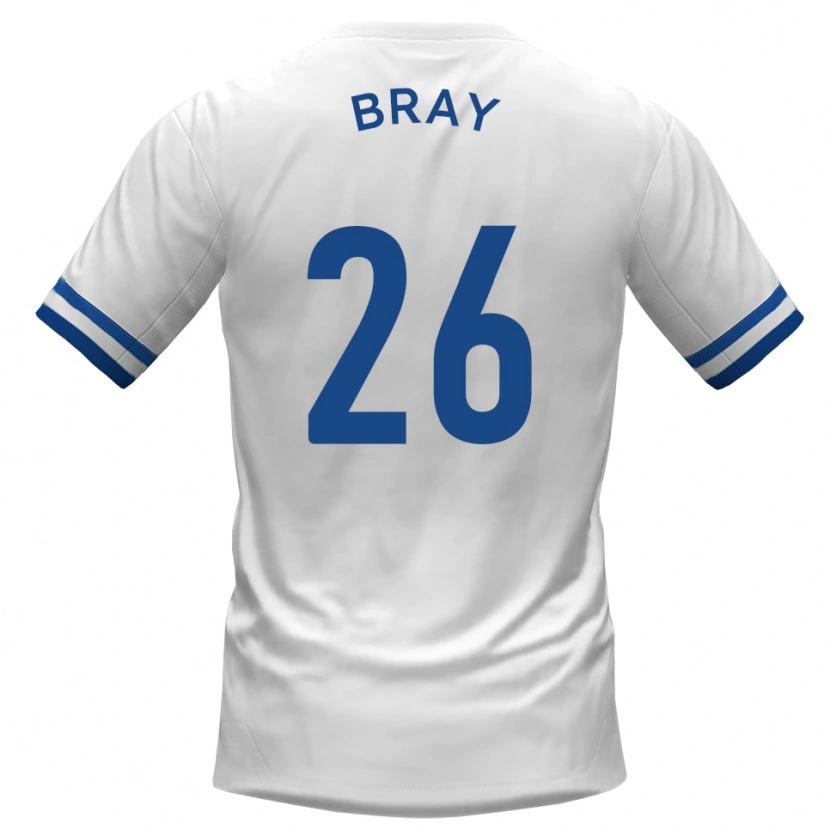 Danxen Uomo Maglia Owen Bray #26 Bianco Blu Kit Gara Away 2025/26 Maglietta