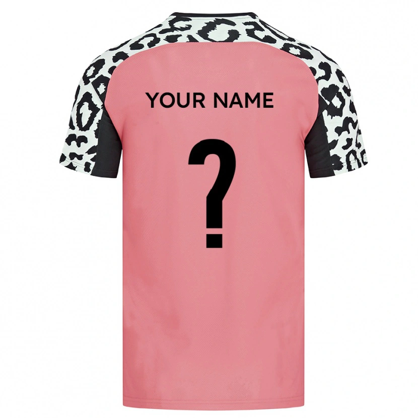 Danxen Uomo Maglia Il Tuo Nome #0 Rosa Nero Kit Gara Away 2025/26 Maglietta