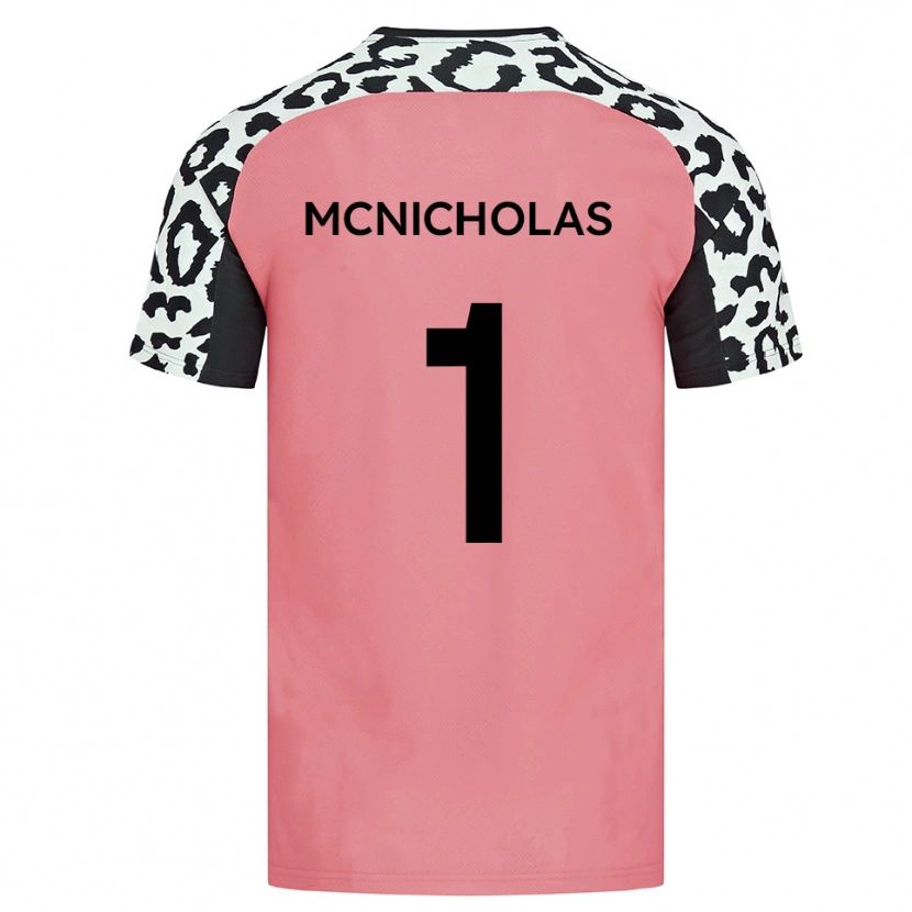 Danxen Uomo Maglia Luke Mcnicholas #1 Rosa Nero Kit Gara Away 2025/26 Maglietta