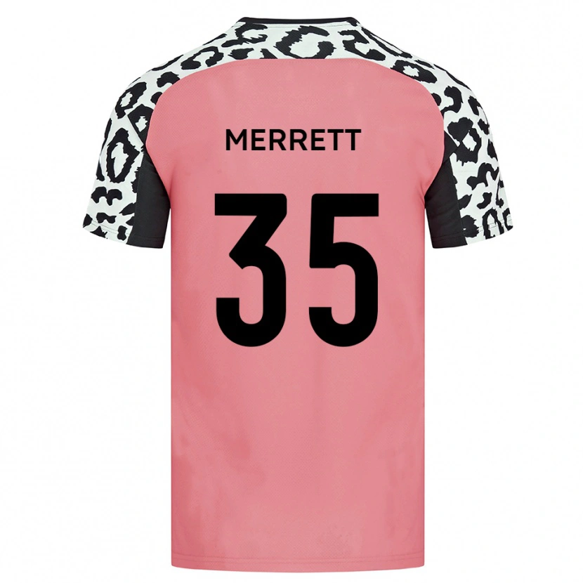 Danxen Uomo Maglia William Merrett #35 Rosa Nero Kit Gara Away 2025/26 Maglietta