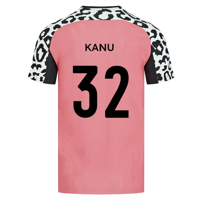Danxen Uomo Maglia Abraham Kanu #32 Rosa Nero Kit Gara Away 2025/26 Maglietta