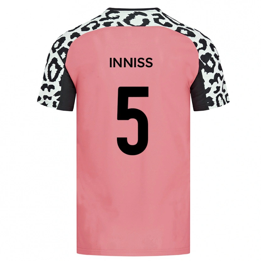 Danxen Uomo Maglia Ryan Inniss #5 Rosa Nero Kit Gara Away 2025/26 Maglietta