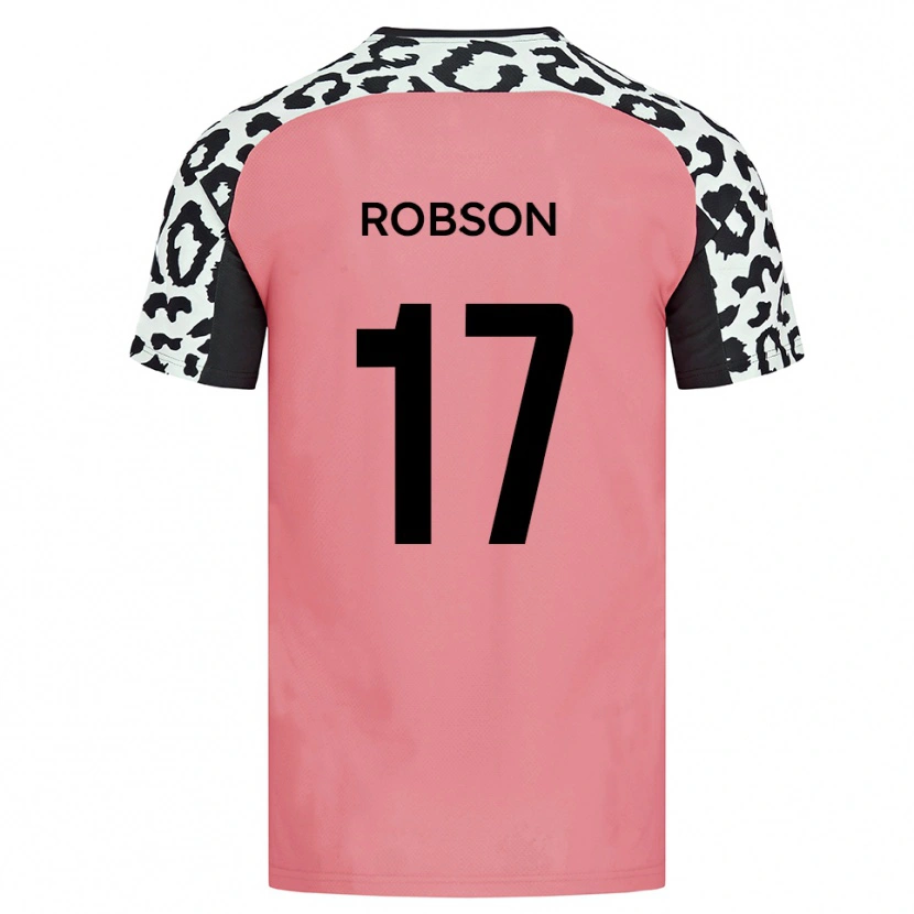 Danxen Uomo Maglia Jamie Robson #17 Rosa Nero Kit Gara Away 2025/26 Maglietta