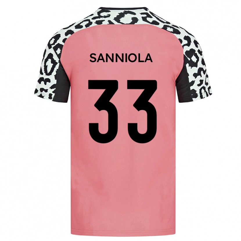 Danxen Uomo Maglia Keon Sanniola #33 Rosa Nero Kit Gara Away 2025/26 Maglietta