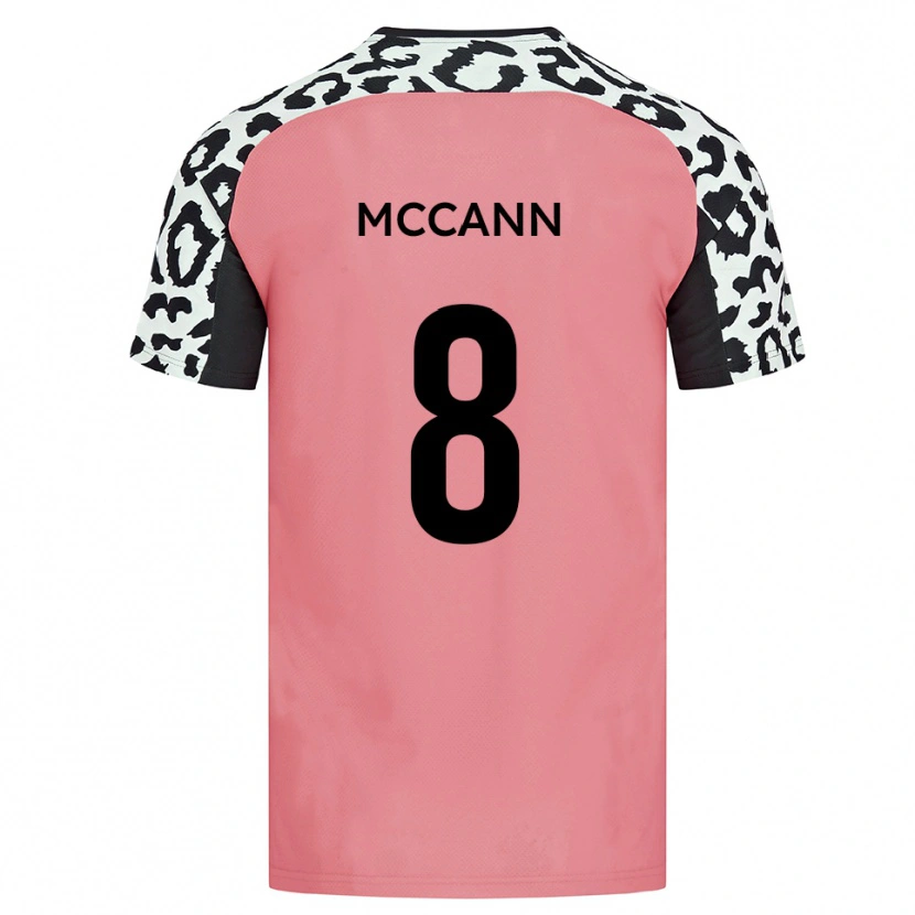 Danxen Uomo Maglia Charlie Mccann #8 Rosa Nero Kit Gara Away 2025/26 Maglietta