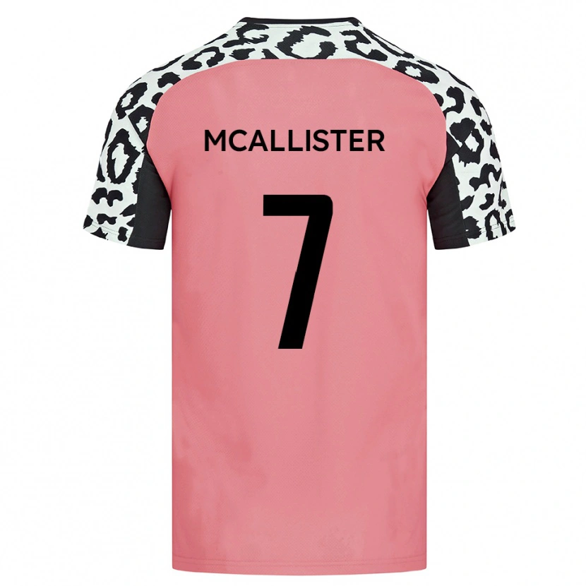Danxen Uomo Maglia Kyle Mcallister #7 Rosa Nero Kit Gara Away 2025/26 Maglietta