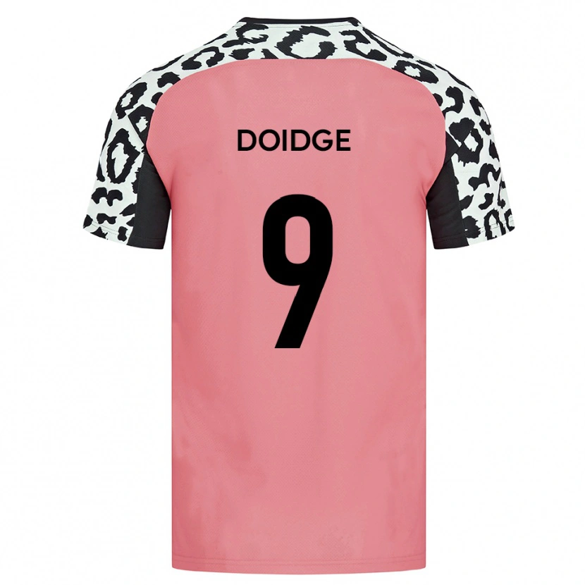 Danxen Uomo Maglia Christian Doidge #9 Rosa Nero Kit Gara Away 2025/26 Maglietta