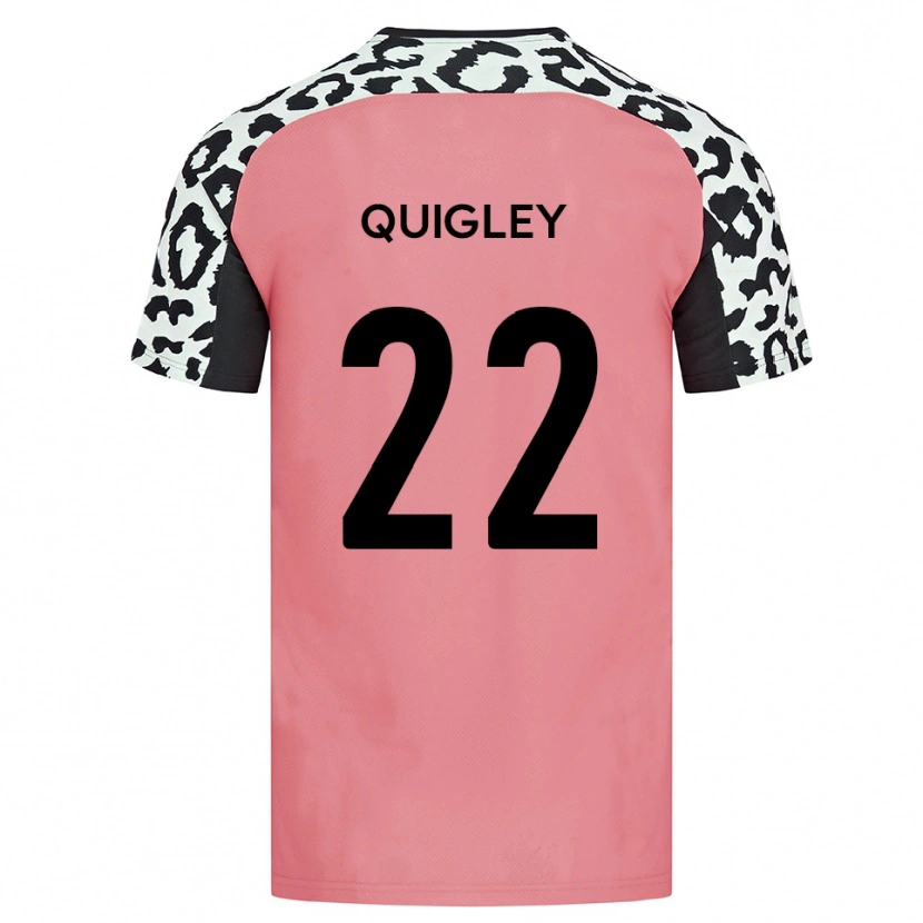 Danxen Uomo Maglia Joe Quigley #22 Rosa Nero Kit Gara Away 2025/26 Maglietta
