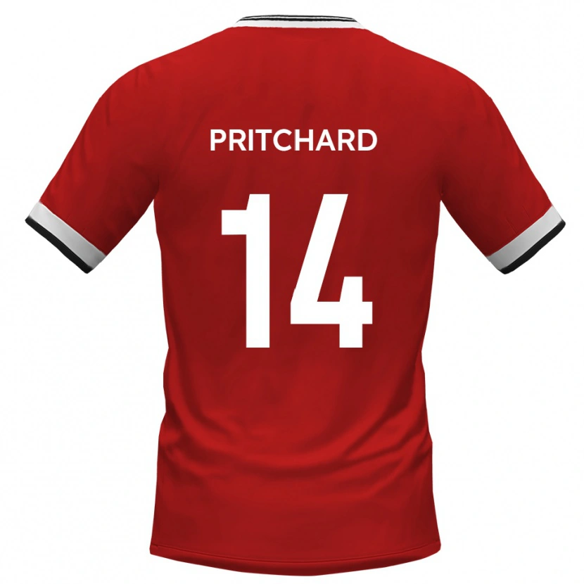 Danxen Uomo Maglia Harry Pritchard #14 Bianco Nero Kit Gara Away 2025/26 Maglietta