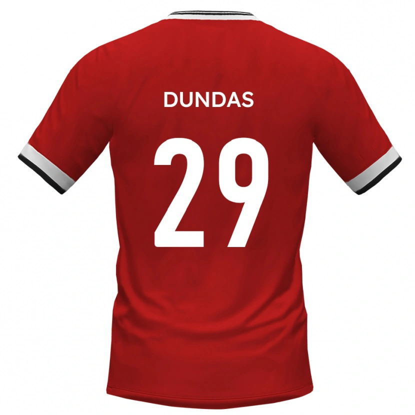 Danxen Uomo Maglia Jadyn Dundas #29 Bianco Nero Kit Gara Away 2025/26 Maglietta