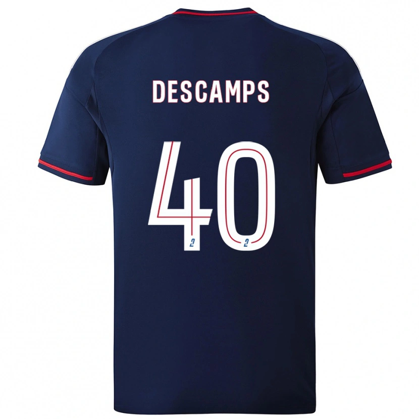 Danxen Uomo Maglia Rémy Descamps #40 Blu Marino Rosso Kit Gara Away 2025/26 Maglietta