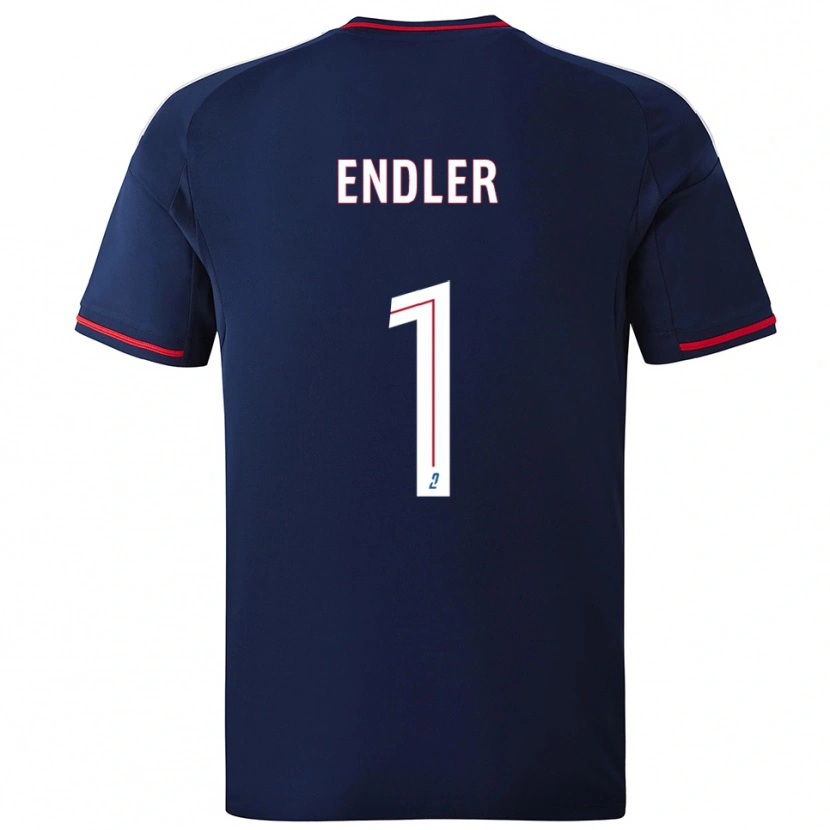 Danxen Uomo Maglia Christiane Endler #1 Blu Marino Rosso Kit Gara Away 2025/26 Maglietta