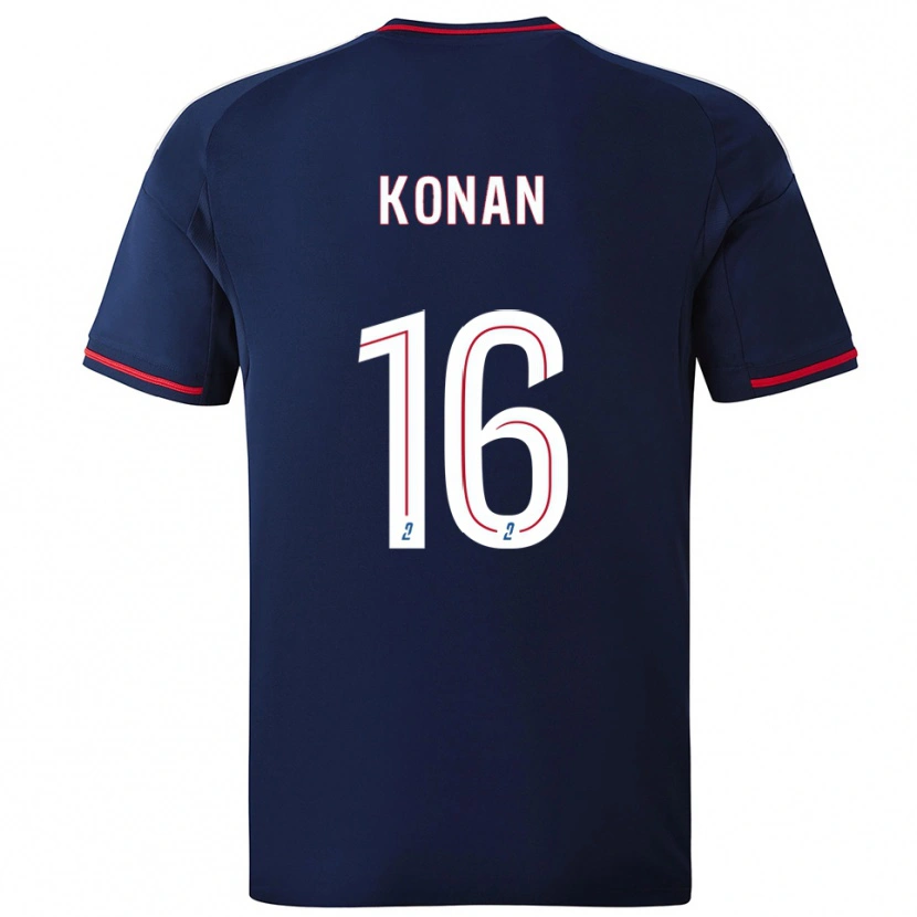 Danxen Uomo Maglia Yvann Konan #16 Blu Marino Rosso Kit Gara Away 2025/26 Maglietta