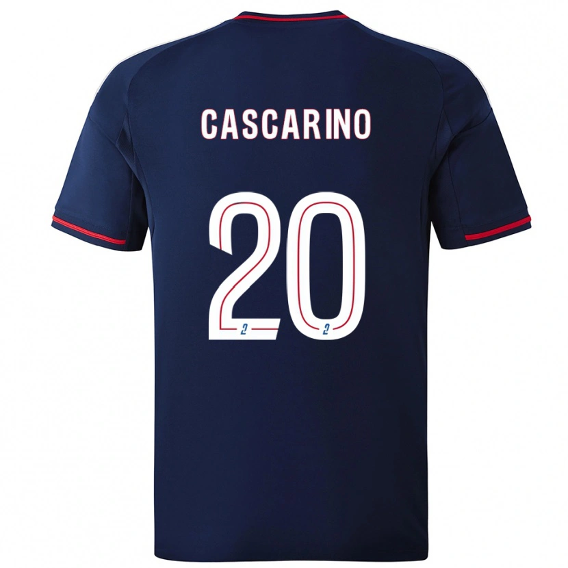 Danxen Uomo Maglia Delphine Cascarino #20 Blu Marino Rosso Kit Gara Away 2025/26 Maglietta