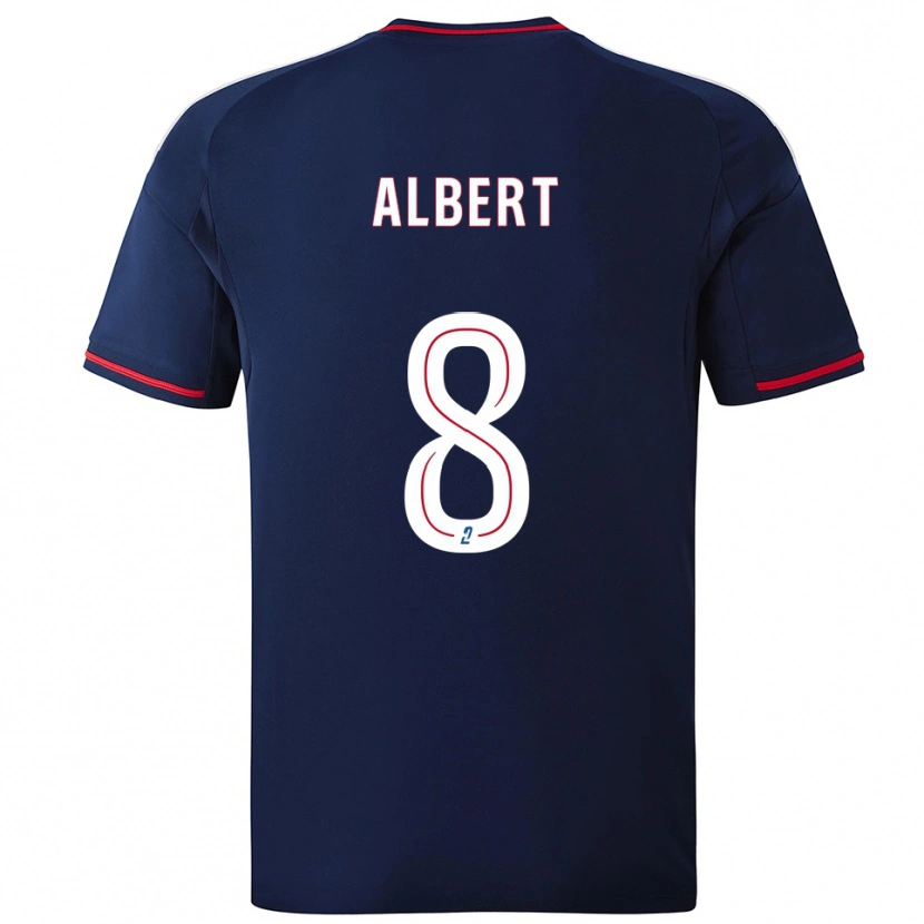 Danxen Uomo Maglia Korbin Albert #8 Blu Marino Rosso Kit Gara Away 2025/26 Maglietta