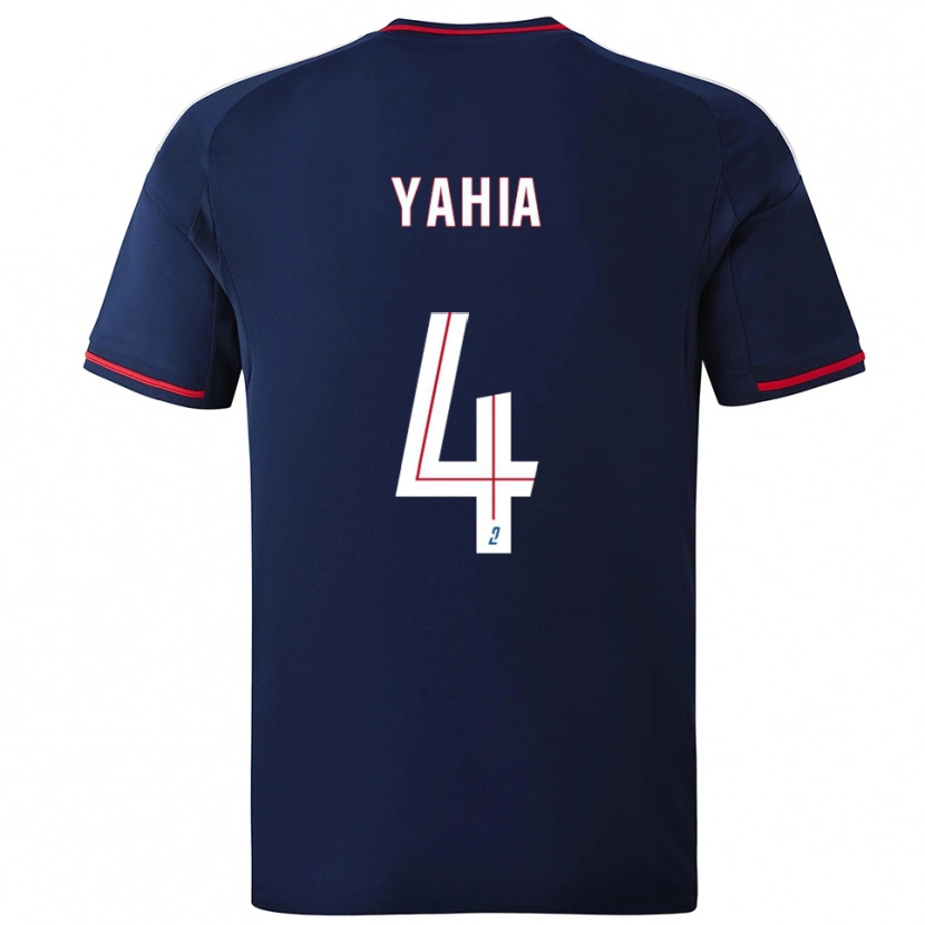 Danxen Uomo Maglia Kelyan Yahia #4 Blu Marino Rosso Kit Gara Away 2025/26 Maglietta