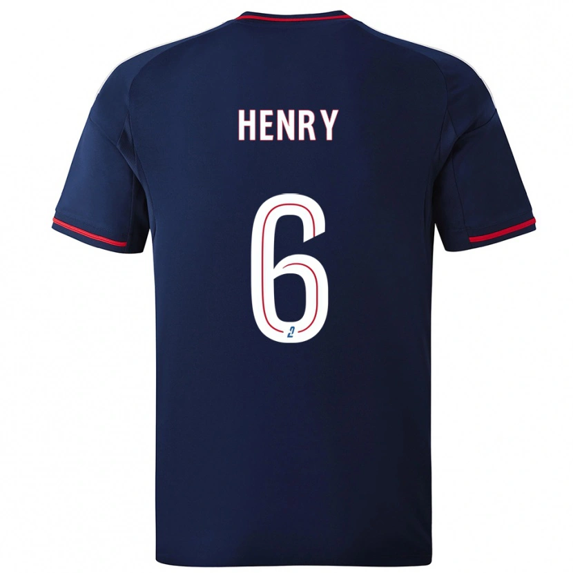 Danxen Uomo Maglia Amandine Henry #6 Blu Marino Rosso Kit Gara Away 2025/26 Maglietta