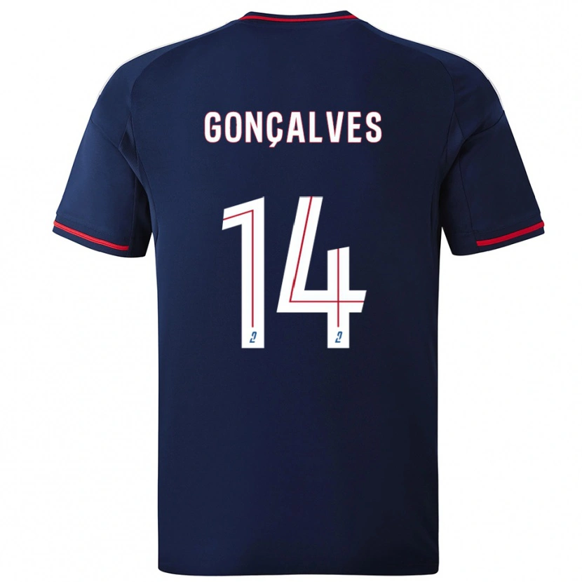 Danxen Uomo Maglia Tiago Gonçalves #14 Blu Marino Rosso Kit Gara Away 2025/26 Maglietta