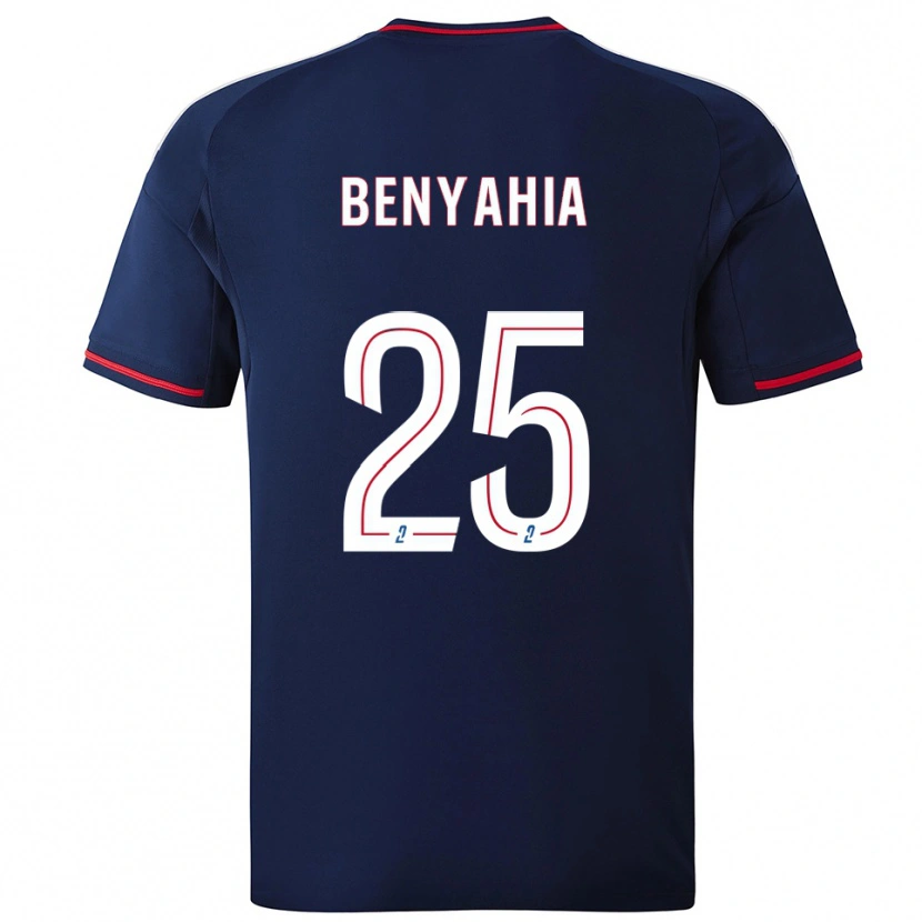 Danxen Uomo Maglia Inès Benyahia #25 Blu Marino Rosso Kit Gara Away 2025/26 Maglietta