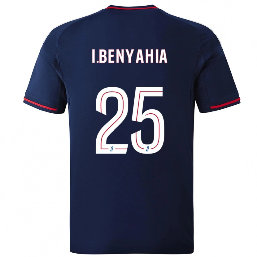 Danxen Uomo Maglia Ines Benyahia #25 Blu Marino Rosso Kit Gara Away 2025/26 Maglietta