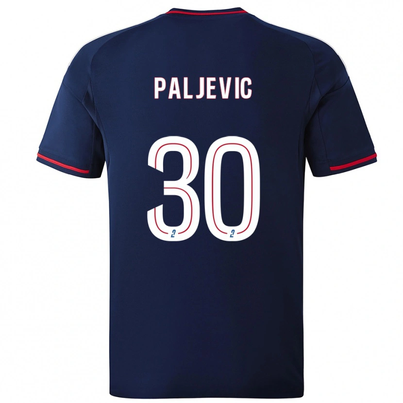 Danxen Uomo Maglia Alyssia Paljevic #30 Blu Marino Rosso Kit Gara Away 2025/26 Maglietta