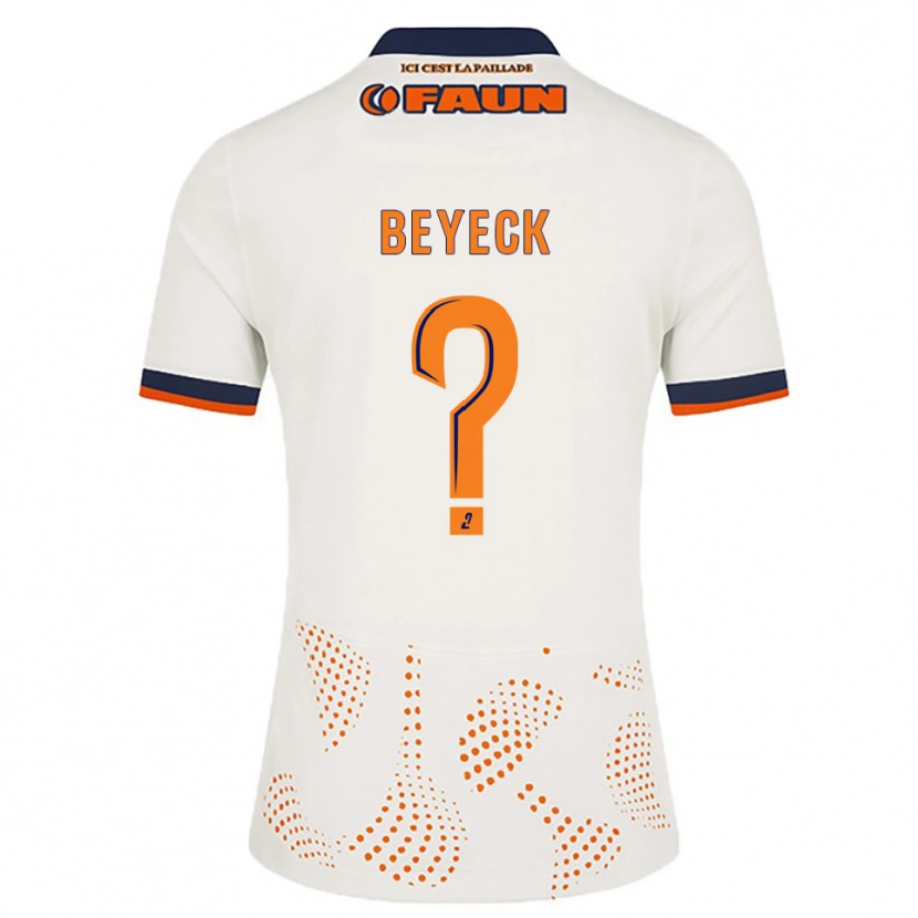 Danxen Uomo Maglia Franck Beyeck #0 Bianco Arancione Kit Gara Away 2025/26 Maglietta