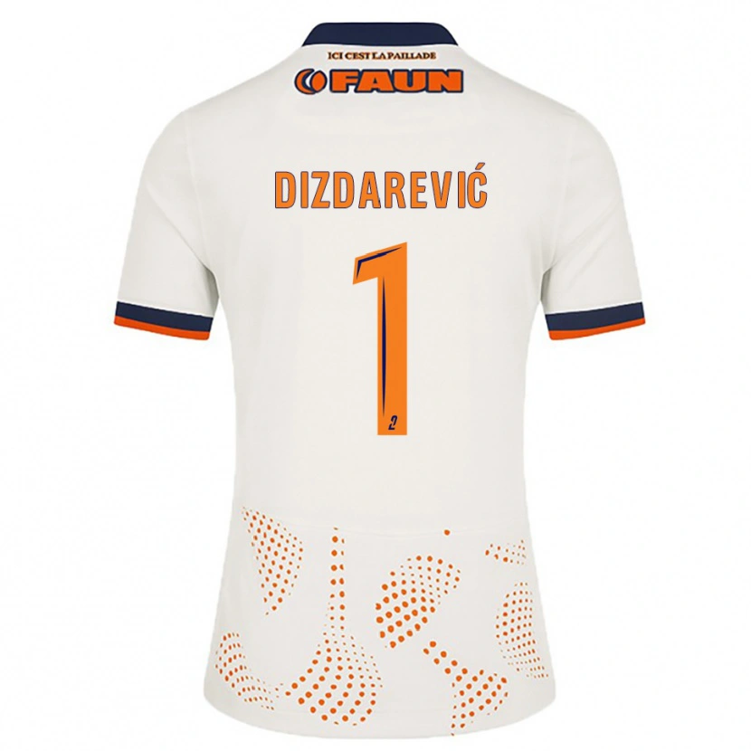 Danxen Uomo Maglia Belmin Dizdarevic #1 Bianco Arancione Kit Gara Away 2025/26 Maglietta