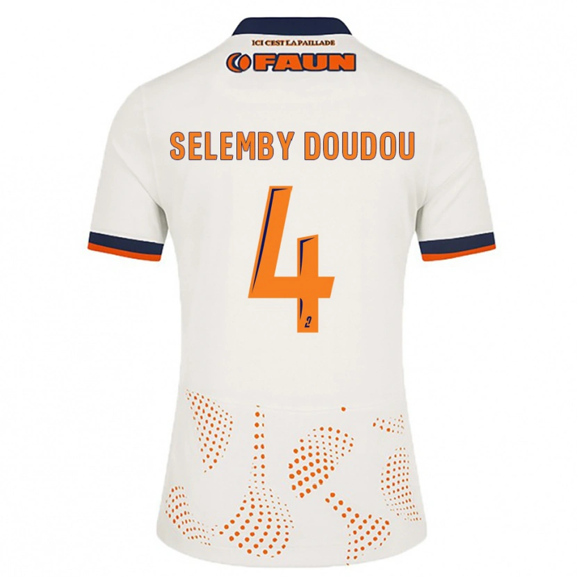 Danxen Uomo Maglia Destin Selemby Doudou #4 Bianco Arancione Kit Gara Away 2025/26 Maglietta