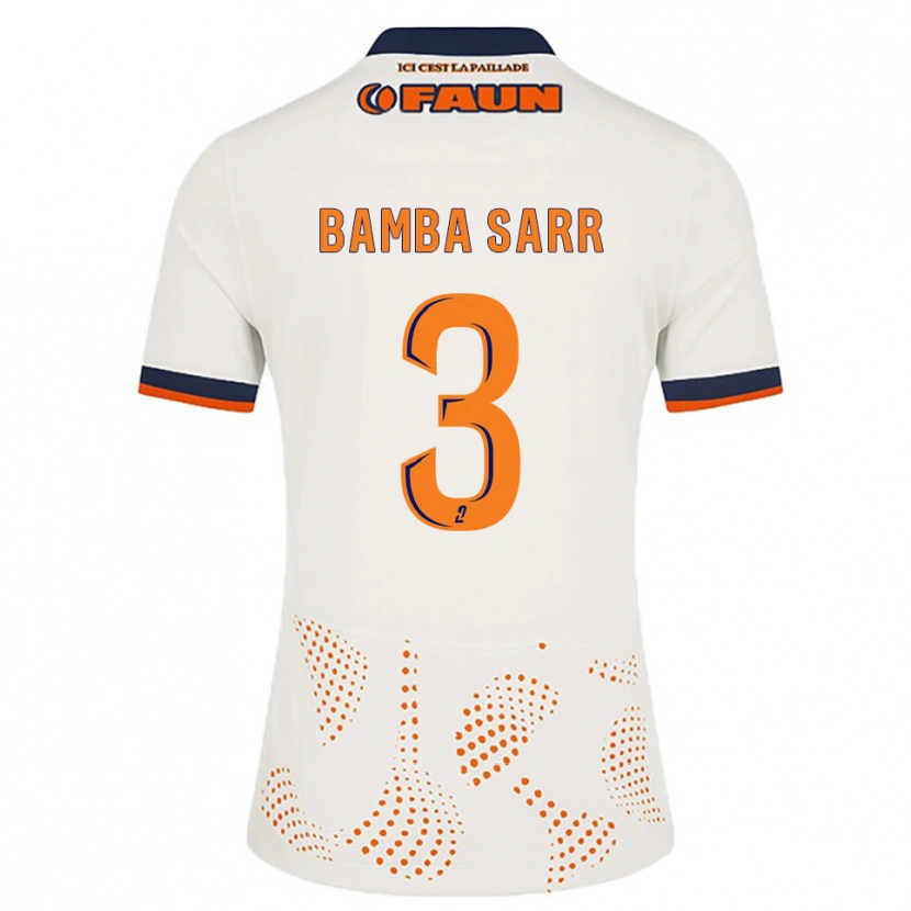 Danxen Uomo Maglia Mamadou Bamba Sarr #3 Bianco Arancione Kit Gara Away 2025/26 Maglietta