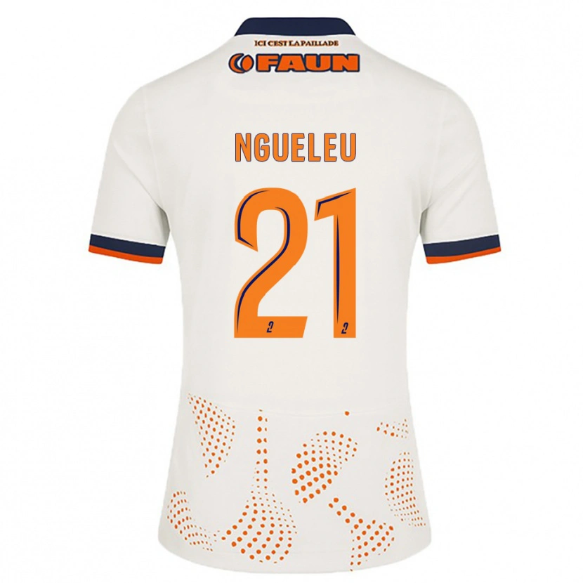 Danxen Uomo Maglia Nina Ngueleu #21 Bianco Arancione Kit Gara Away 2025/26 Maglietta
