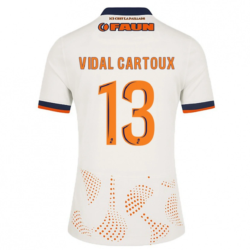 Danxen Uomo Maglia Noah Vidal-Cartoux #13 Bianco Arancione Kit Gara Away 2025/26 Maglietta