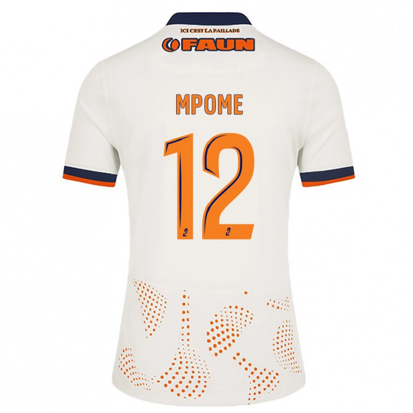 Danxen Uomo Maglia Maelys Mpomé #12 Bianco Arancione Kit Gara Away 2025/26 Maglietta