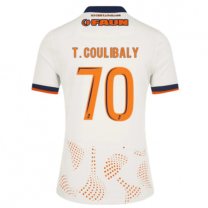 Danxen Uomo Maglia Tanguy Coulibaly #70 Bianco Arancione Kit Gara Away 2025/26 Maglietta