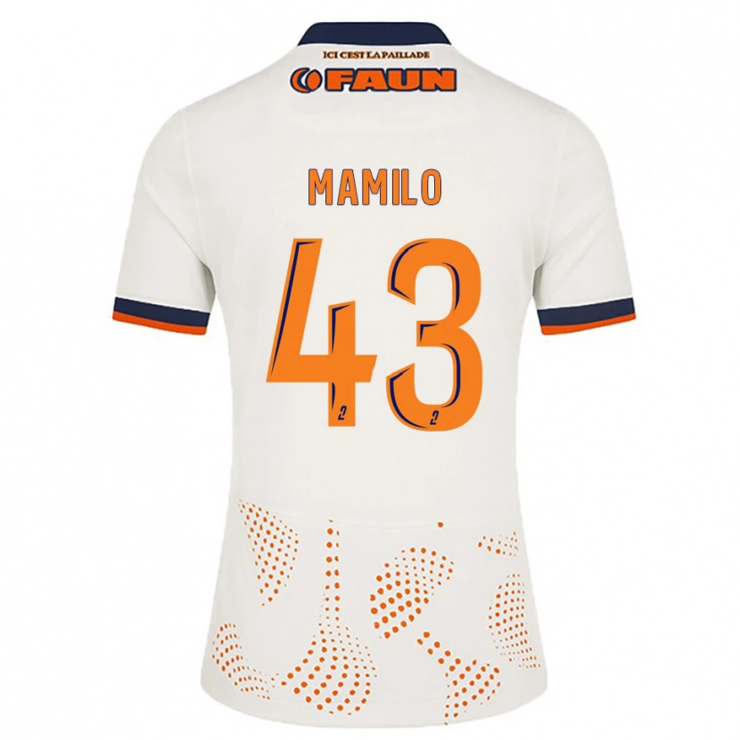 Danxen Uomo Maglia Craig Mamilo #43 Bianco Arancione Kit Gara Away 2025/26 Maglietta