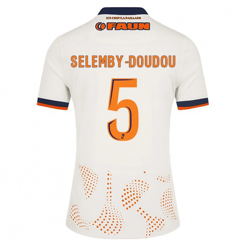 Danxen Uomo Maglia Basile Selemby-Doudou #5 Bianco Arancione Kit Gara Away 2025/26 Maglietta