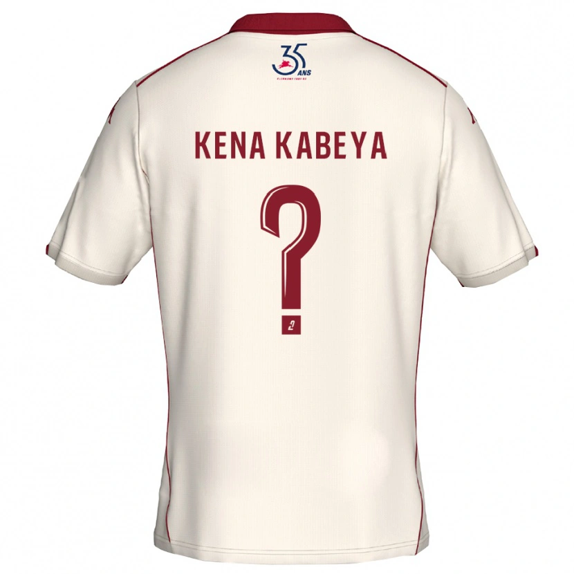 Danxen Uomo Maglia Ethan Kena Kabeya #0 Bianco Bordeaux Kit Gara Away 2025/26 Maglietta