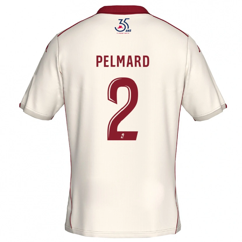 Danxen Uomo Maglia Andy Pelmard #2 Bianco Bordeaux Kit Gara Away 2025/26 Maglietta