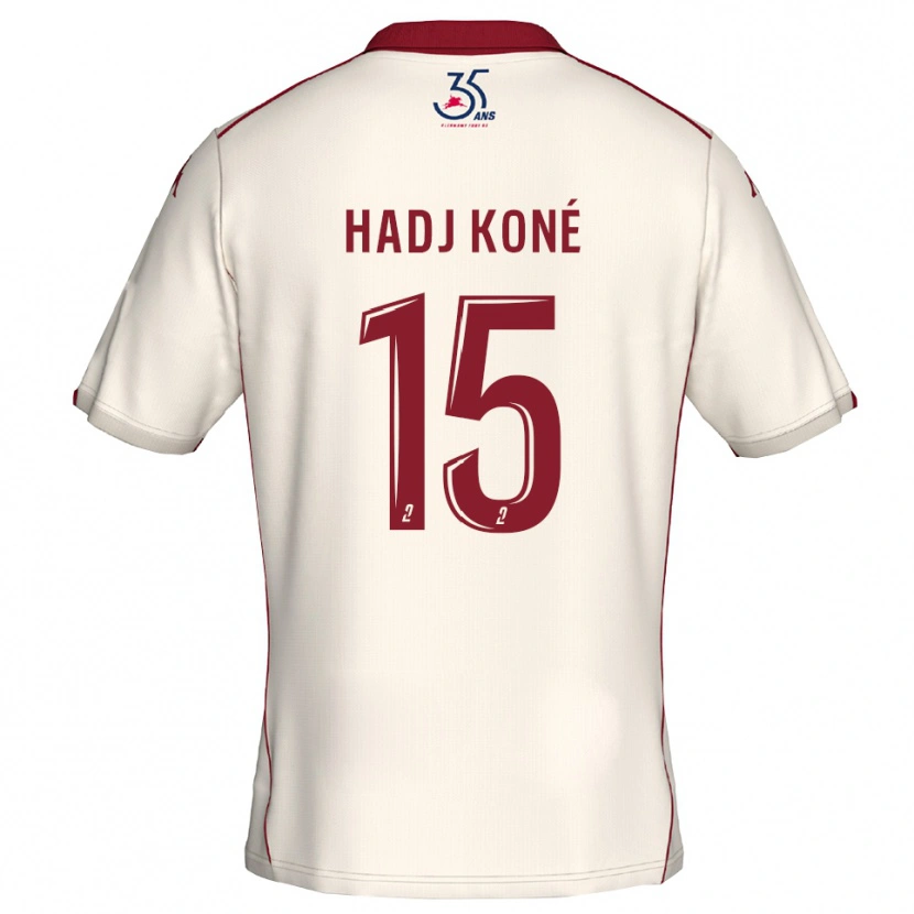 Danxen Uomo Maglia El Hadj Koné #15 Bianco Bordeaux Kit Gara Away 2025/26 Maglietta