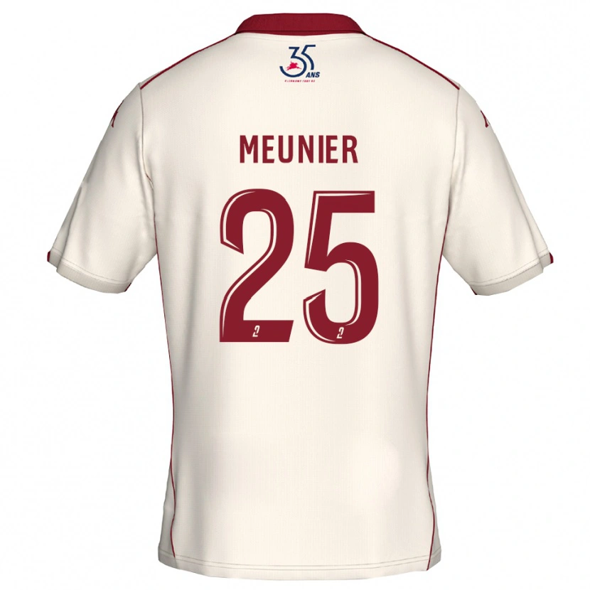 Danxen Uomo Maglia Emma Meunier #25 Bianco Bordeaux Kit Gara Away 2025/26 Maglietta