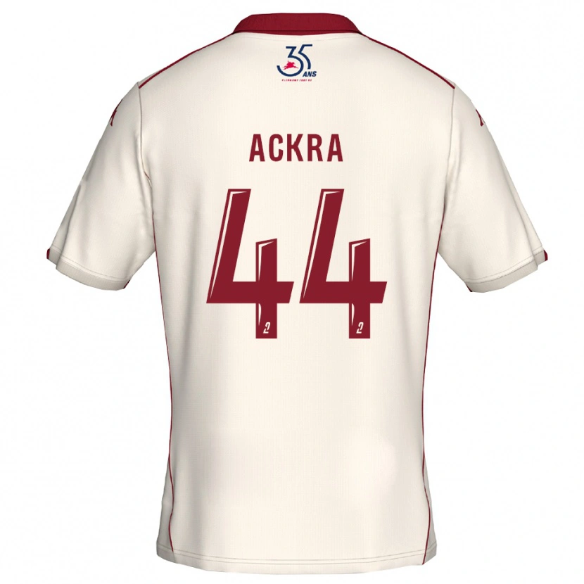 Danxen Uomo Maglia Allan Ackra #44 Bianco Bordeaux Kit Gara Away 2025/26 Maglietta