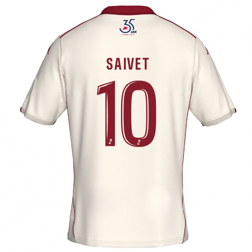 Danxen Uomo Maglia Henri Saivet #10 Bianco Bordeaux Kit Gara Away 2025/26 Maglietta